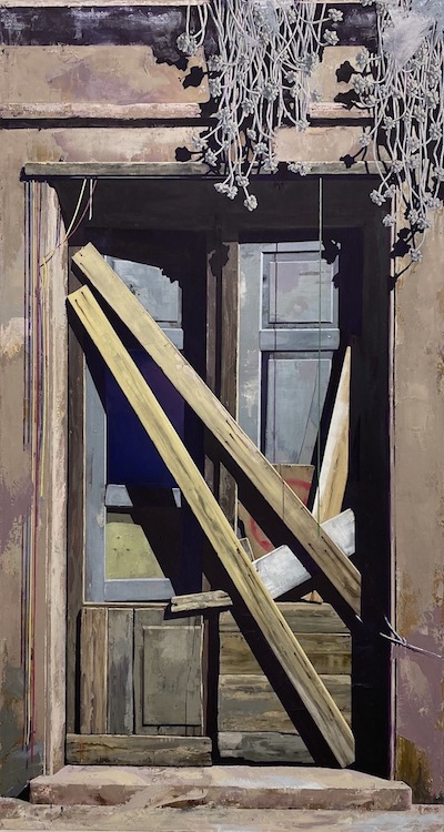 Katrin Brause aka Heichel: Bruch [Tür II], 2020, 
oil on canvas, 280 x 150 cm 

